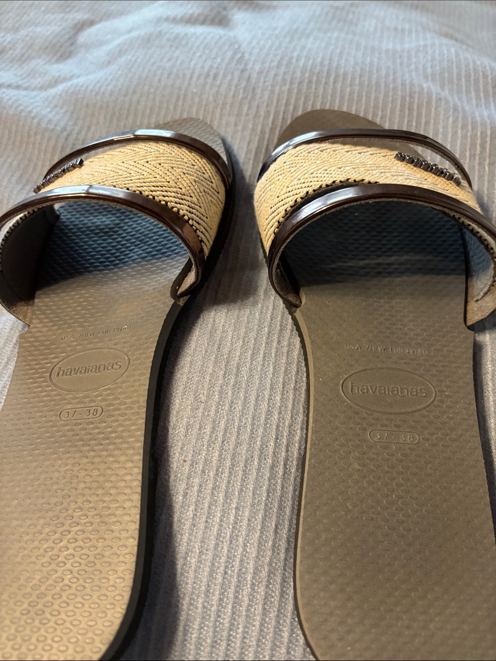 Havaianas Women's Beige and grey Woven Slide Sandals - Picture 6 of 6